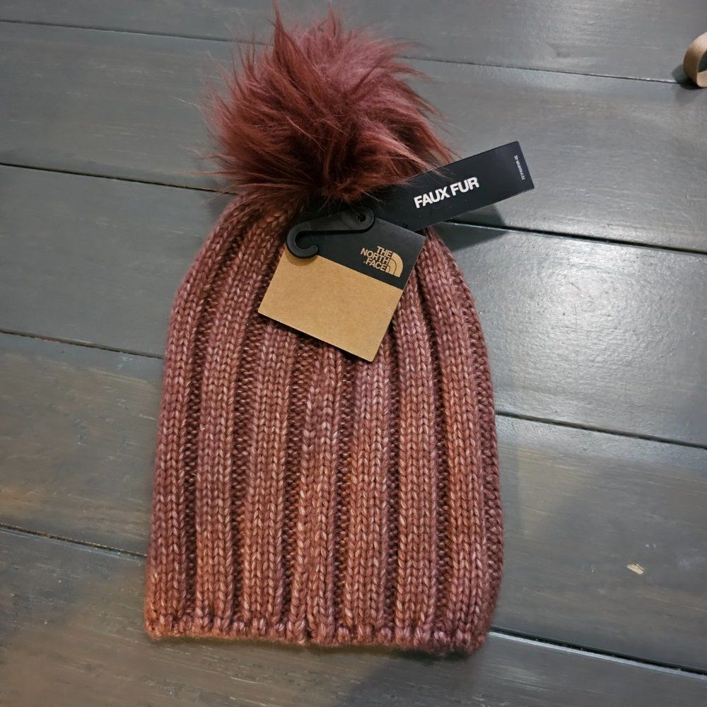 The North Face Women's Oh Mega Fur Pom Wild Ginger Beanie - Picture 7 of 12
